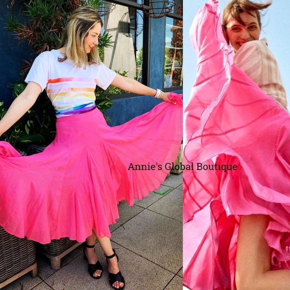 NWT, Anthropologie Tiered Flounced Ruffled Midi Skirt - Picture 5 of 15